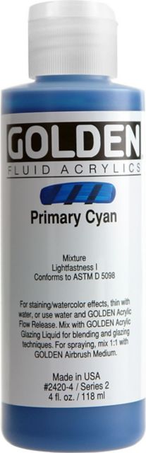 Fluid Acrylic Primary Cyan 4 oz