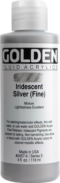 Fluid Acrylic Iridescent Silver Fine 4 oz