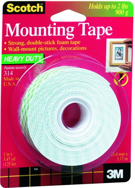Double Coated Foam Mounting Tape 1In  x  125In