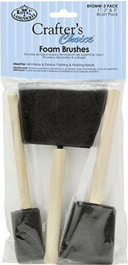 Wood Hand Foam Brush Set Assorted Sizes