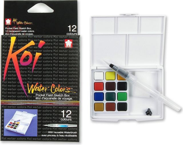 Koi Watercolor Pocket 12 Field Sketch Box