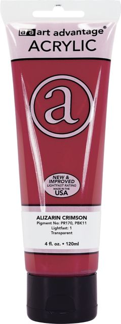 Art Advantage Alizarin Crimson 4 oz. (120 ml) Acrylic Paint Tube