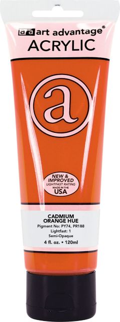 Art Advantage Cadmium Orange Hue 4-ounce (120 ml) Acrylic Paint Tube