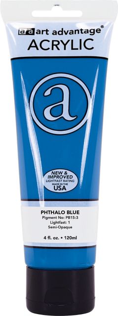 Art Advantage Phthalocyanine Blue 4 oz. (120 ml) Acrylic Paint Tube
