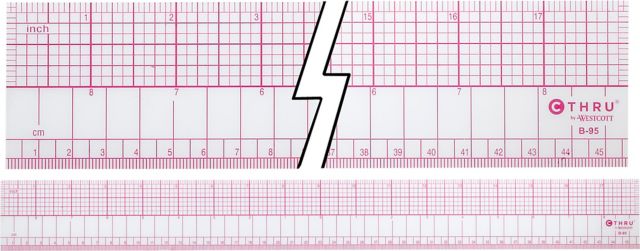 C-Thru 45Cm/18'' Inch/Metric Beveled Ruler