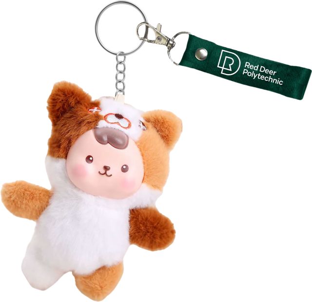 Red Deer Polytechnic Plush Keychain with Lanyard
