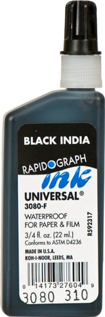 INK UNIVERSAL BLACK 3/4OZ SQUEEZE BOTTLE