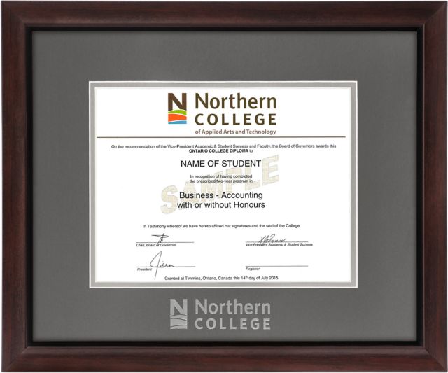 Northern College Double Mat 15 in. x 18 in. Brentwood Diploma Frame
