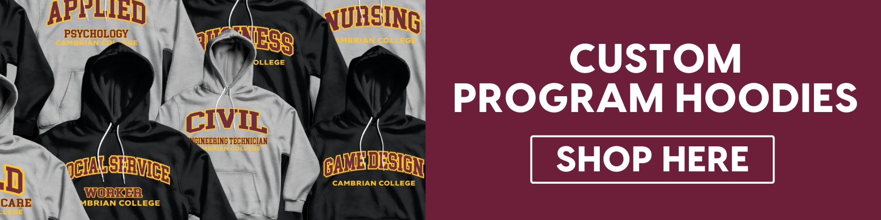 Custom Program Hoodies. Shop Now. 