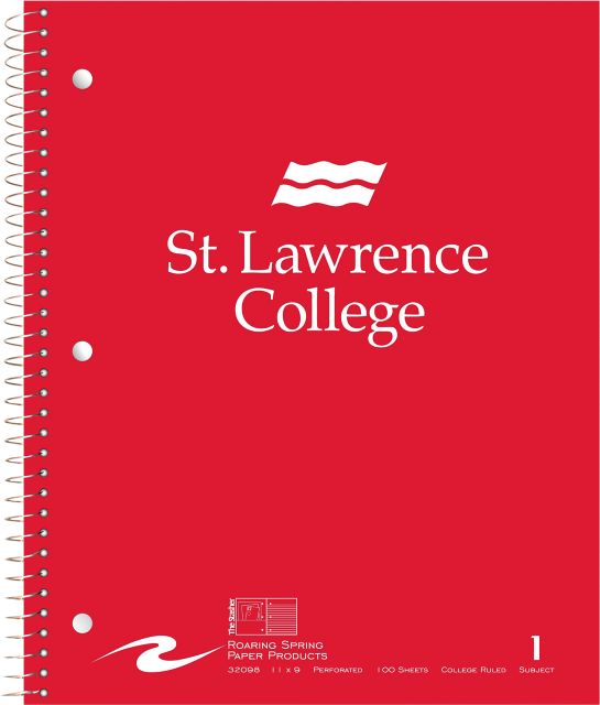 St. Lawrence College Kingston 1 Subject 100 Sheet Notebook
