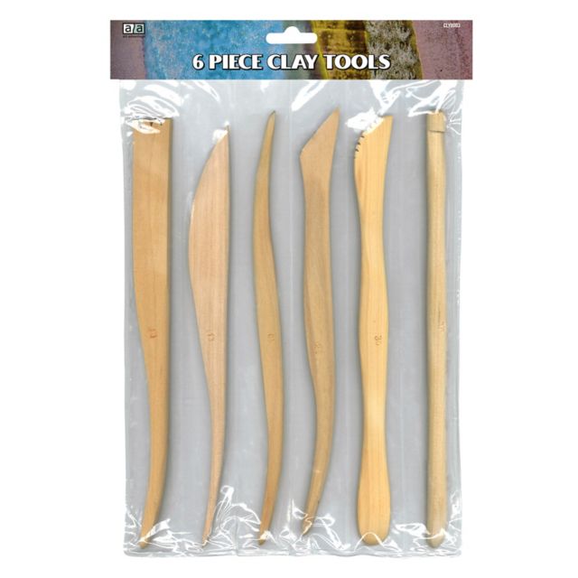CLAY MODEL TOOL SET 8" 6/WOOD