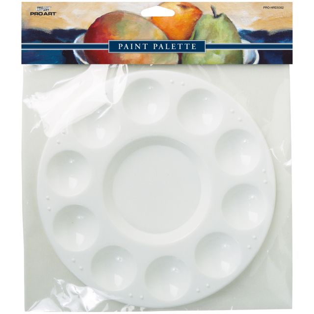 Pro Art Round Plastic Paint Palette 10-Well Tray