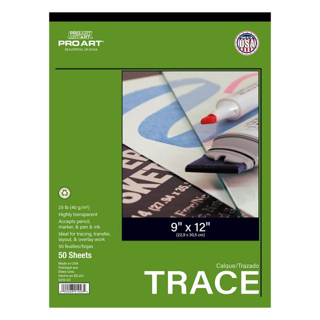 Pro Art 9x12 Trace Paper 25-pound 50/Sheets