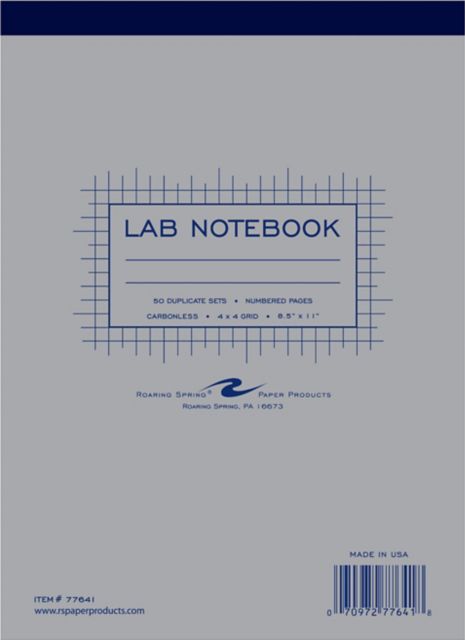Top Bound Science Lab Notebook Carbonless 4x4 Graph Ruled 50
