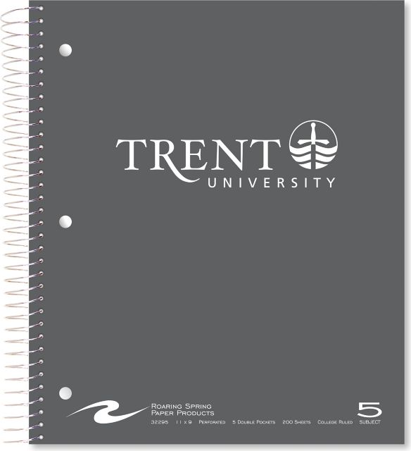Trent University Five Subject 200 Sheet Notebook