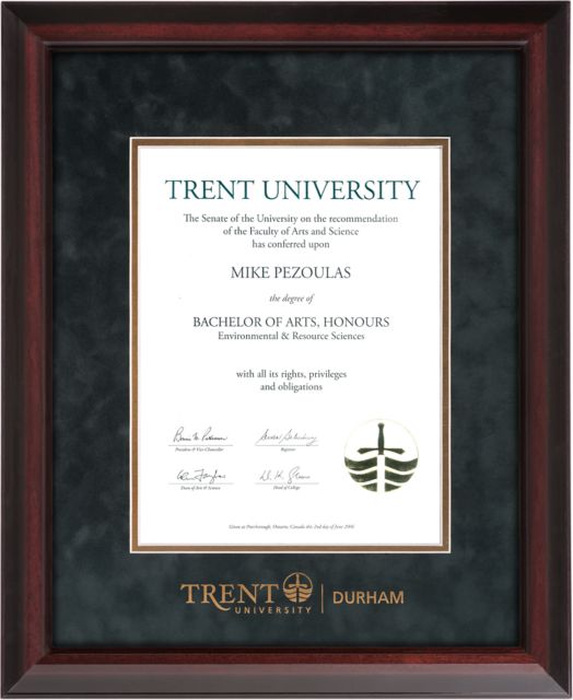 Trent University Durham Executive Diploma Frame 15 x 19