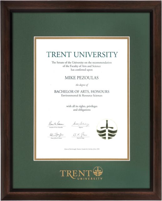 コレクション diploma Trent University Richmond Diploma Frame: Trent University