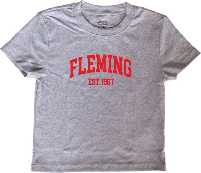 Fleming College Women's Ribbed Cropped Short Sleeve T-Shirt