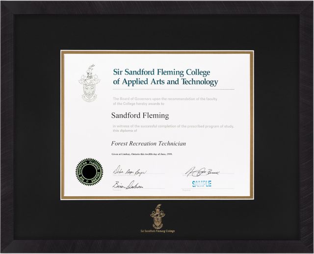 Fleming College 13x16 Florentine Certificate Frame