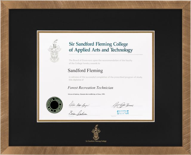 Fleming College 13x16 Florentine Certificate Frame