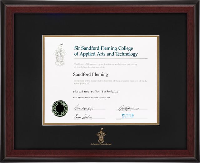 Fleming College 15x19 Linear Diploma Frame