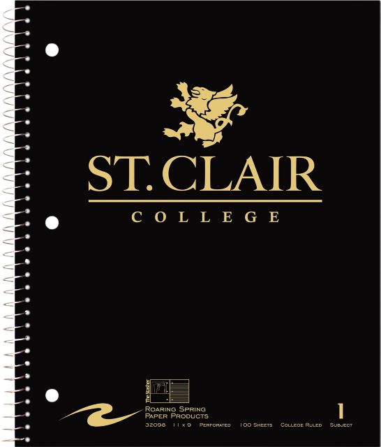 St. Clair College of Applied Arts & Technology Saints 1 Subject 100 Sheet Notebook