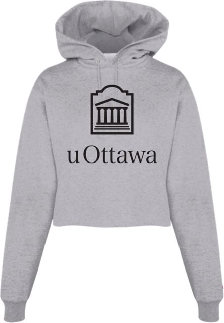 Chandail à capuche écourté en molleton pour femme Université d’Ottawa, grande taille