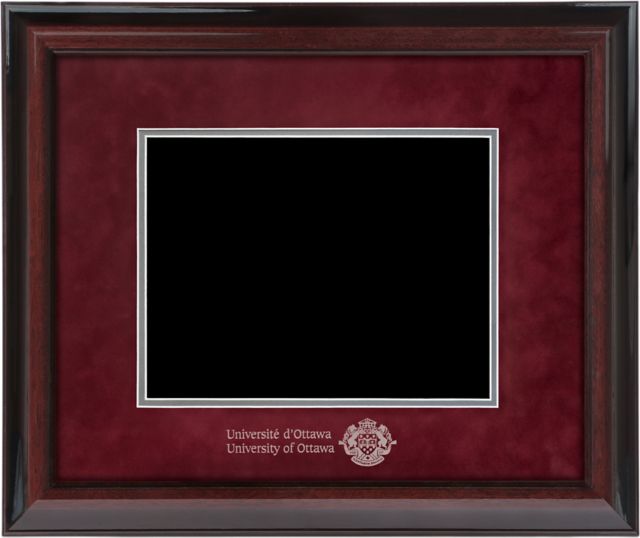 Cadre pour diplôme de luxe Université d’Ottawa avec passe-partout en suède 38,1&nbsp;cm x 45,7&nbsp;cm