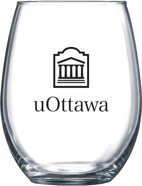 University of Ottawa Stemless Wine Glass