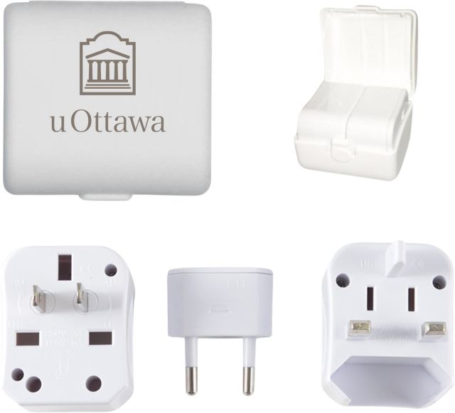 Trousse d’adaptateurs électriques de voyage Université d’Ottawa