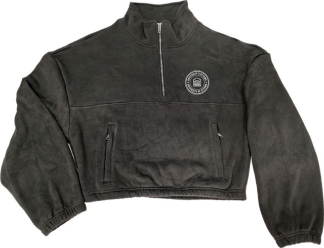 University of Ottawa Women's 1/4 Zip Cropped Crewneck Sweatshirt