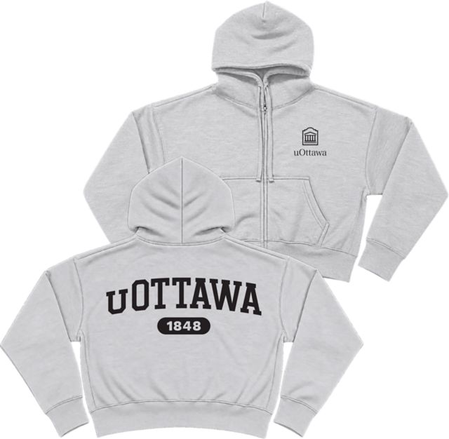 University of Ottawa Women's Boxy Full Zip Hooded Sweatshirt