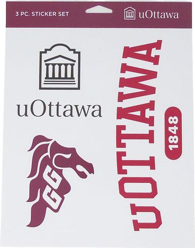 University of Ottawa 3 Piece Sticker Sheet
