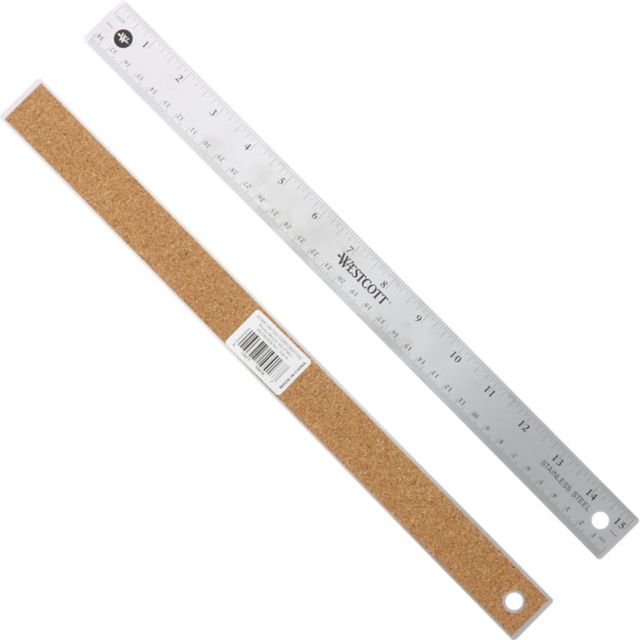 RULER STAINLESS FLEX/CORK 15 INCH