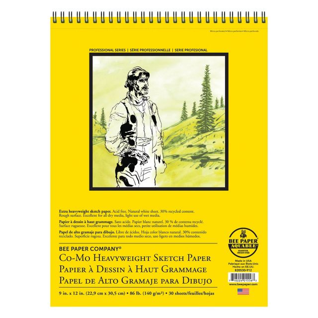 Bee Paper 9x12 86-pounds Co-Mo Sketch Double Bound Pad 30/Sheets