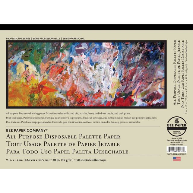 Bee Paper 9x12 30-pound All Purpose Disposable Palette Tape Bound Pad 50/Sheets