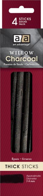 Art Advantage Thick Willow Charcoal 4 Stick Pack