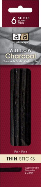 Art Advantage Thin Willow Charcoal 6 Stick Pack