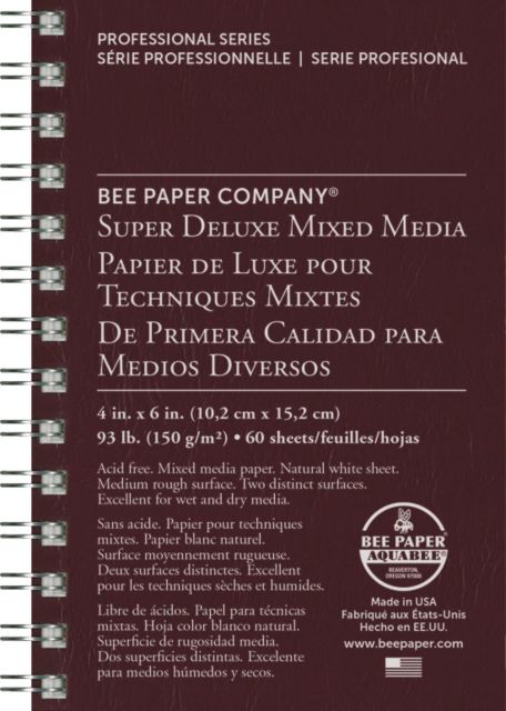 Bee Paper 4x6 93-pound Super Deluxe Mixed Media Double Wire Bound Pad 60/Sheets