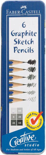 CREATIVE STUDIO GRAPHITE PENCILS TIN OF 6