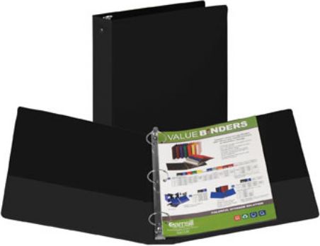 Samsill Classic Collection Ring Binder, 11 x 8 1/2, 2 Cap, Black