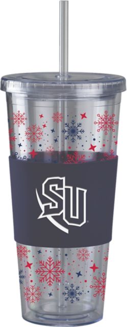 Shenandoah University Hornets Straw Snowflake Tumbler
