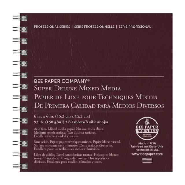 Bee Paper 6x6 93-pound Super Deluxe Mixed Media Double Wire Bound Pad 60/Sheets