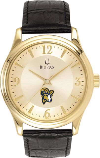 Bulova Men's Gold and Leather Watch - ONLINE ONLY