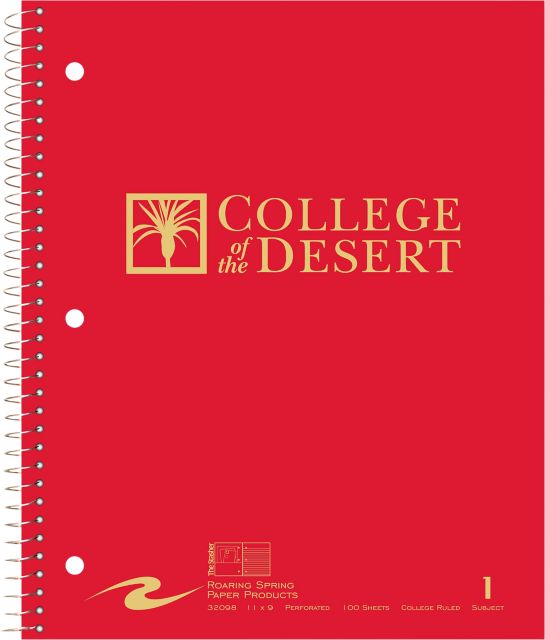 College of the Desert Notebook 100-Sheet