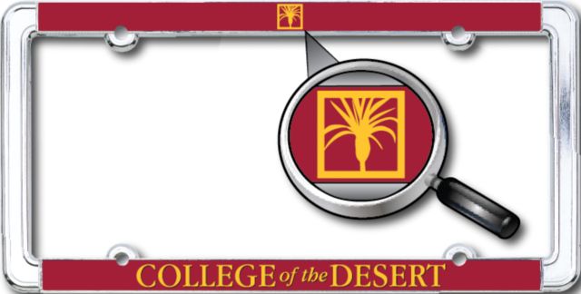 College of the Desert Thin Dome License Plate Frame