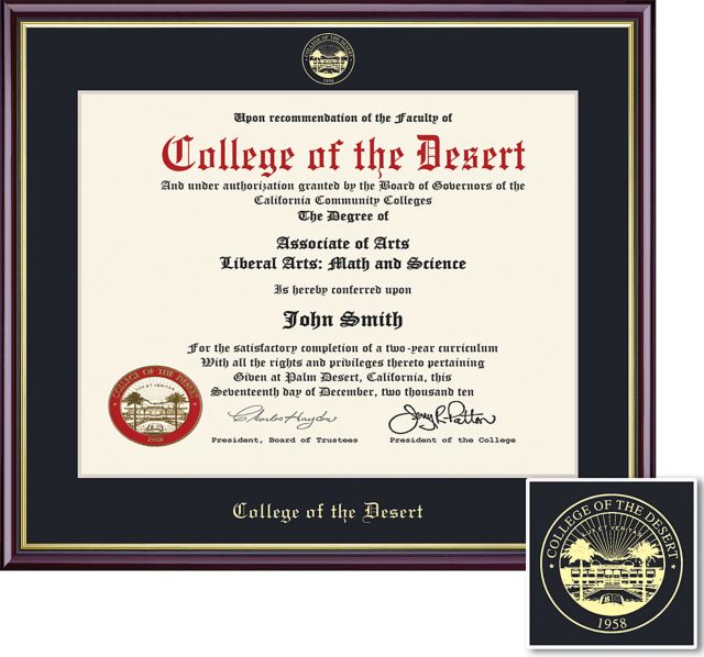 College of the Desert 7'' x 9'' Value Price Academic Diploma Frame