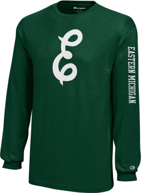 Eastern Michigan University Eagles Youth Long Sleeve T-Shirt | Champion Products | Dark Green | Youth Small