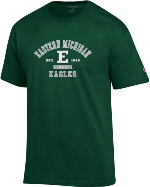 Eastern Michigan University Eagles Dad Short Sleeve T-Shirt | Champion Products | Dark Green | Small