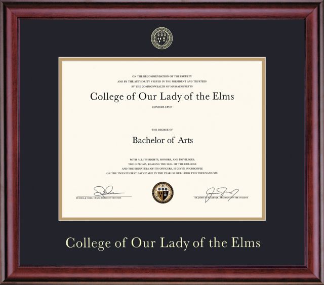 College of Our Lady of the Elms 8.5'' x 11'' Classic Diploma Frame